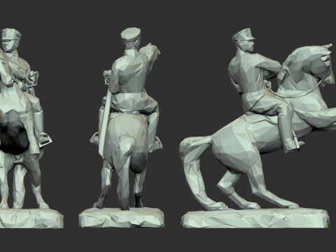 Gazi Mustafa Kemal Ataturk Triangulated Stylized 3D 3D Druckmodell