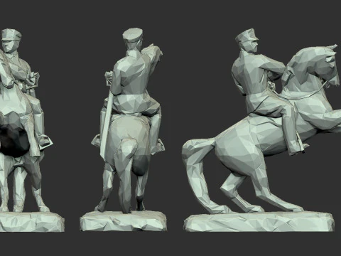 Gazi Mustafa Kemal Ataturk Triangulated Stylized 3D 3D Print Model