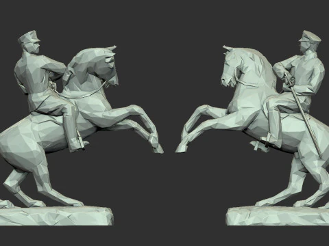 Gazi Mustafa Kemal Ataturk Triangulated Stylized 3D 3D Print Model