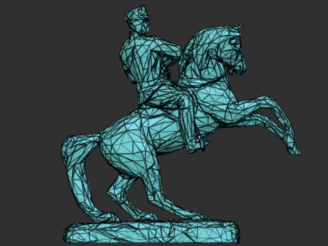 Gazi Mustafa Kemal Ataturk Triangulated Stylized 3D 3D Druckmodell