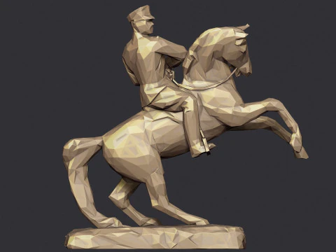 Gazi Mustafa Kemal Ataturk Triangulated Stylized 3D 3D Print Model