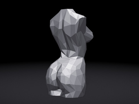 Female Torso Triangulated Stylized Model Cetak 3D