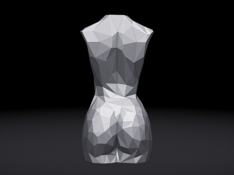 Female Torso Triangulated Stylized Model Cetak 3D