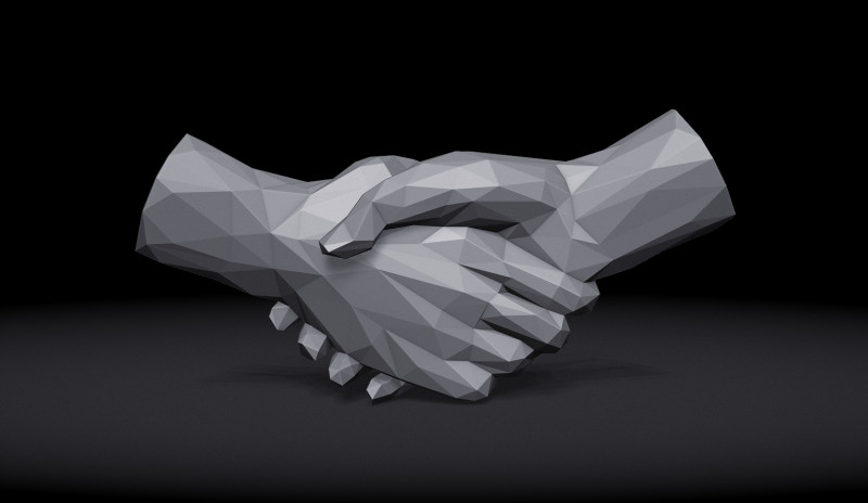 Shake hands Triangulated Stylized 3D Druckmodell .c4d .max .obj .3ds .fbx .stl .blend 