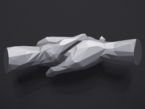 Shake hands Triangulated Stylized 3D Druckmodell