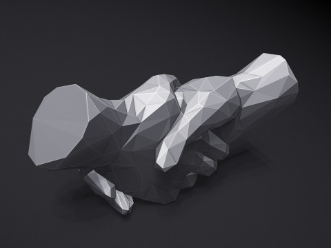 Shake hands Triangulated Stylized 3D Druckmodell