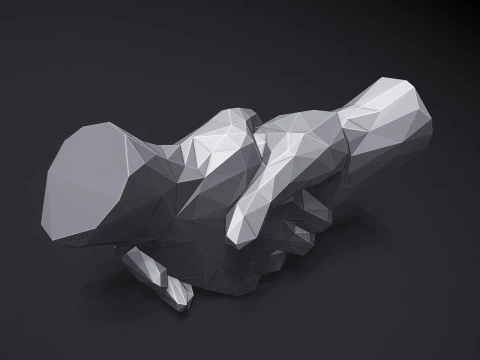 Shake hands Triangulated Stylized 3D Print Model