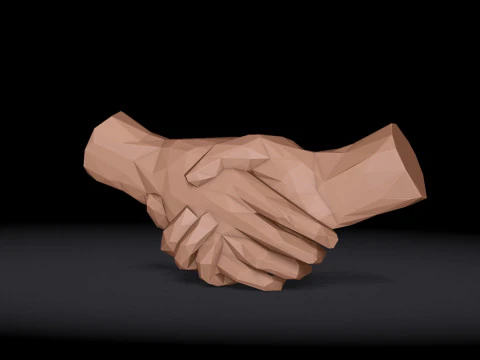 Shake hands Triangulated Stylized 3D Print Model