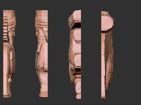 Assyrian Human headed winged bull Triangulated Stylized 3D Print Model