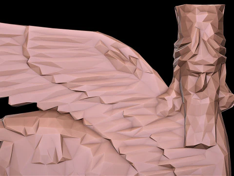 Assyrian Human headed winged bull Triangulated Stylized 3D Print Model