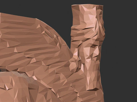 Assyrian Human headed winged bull Triangulated Stylized 3D Print Model