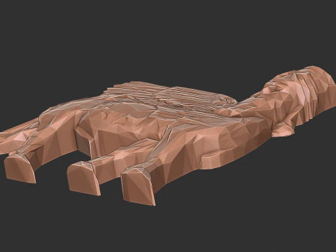 Assyrian Human headed winged bull Triangulated Stylized 3D Print Model