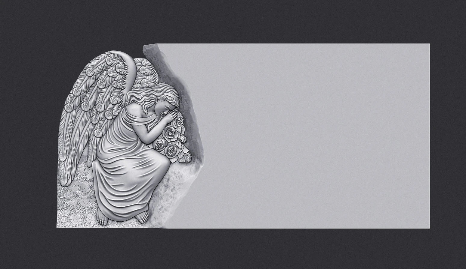 Angel Monument Tombstone 3D Print Model .c4d .max .obj .3ds .fbx .stl .blend