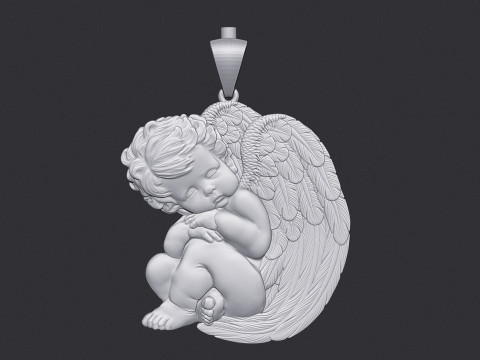 Sleeping Baby Angel Pendant 3D printmodel