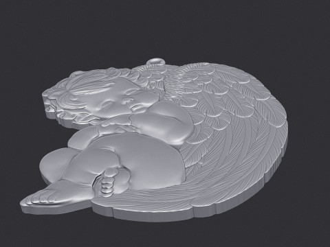 Sleeping Baby Angel Pendant 3D printmodel