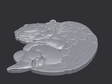 Sleeping Baby Angel Pendant 3D Print Model