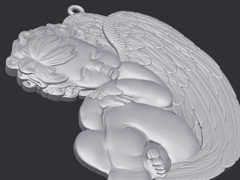 Sleeping Baby Angel Pendant 3D printmodel