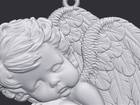Sleeping Baby Angel Pendant 3D printmodel