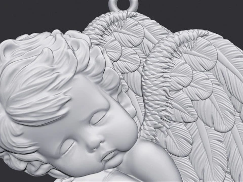 Sleeping Baby Angel Pendant 3D Print Model