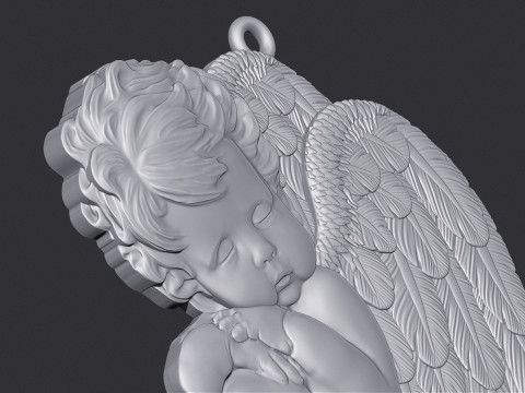 Sleeping Baby Angel Pendant 3D printmodel