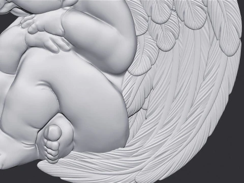 Sleeping Baby Angel Pendant 3D Print Model