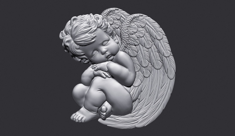 Sleeping Baby Angel 3D 3D Принт Модель .c4d .max .obj .3ds .fbx .stl .blend 