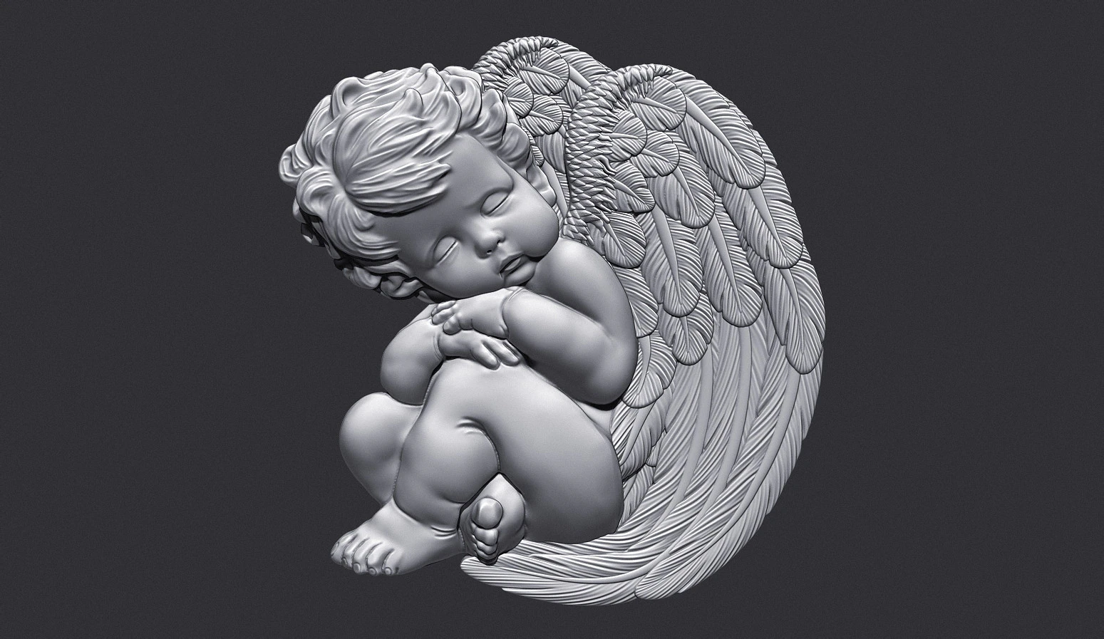 Sleeping Baby Angel 3D 3D Print Model .c4d .max .obj .3ds .fbx .stl .blend 