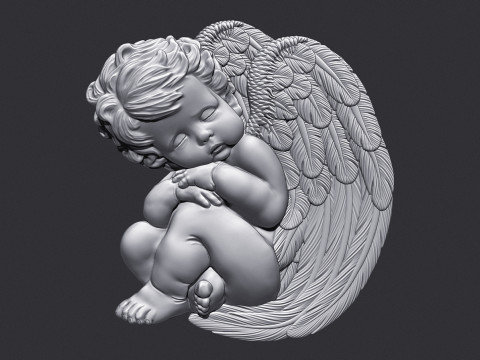 Sleeping Baby Angel 3D 3D Print Model