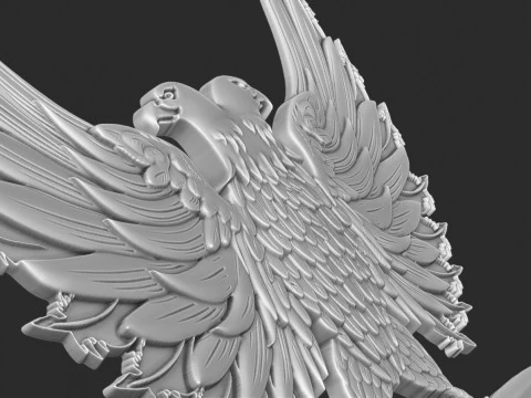 Two Headed Eagle and sword bas relief 3D Print Model