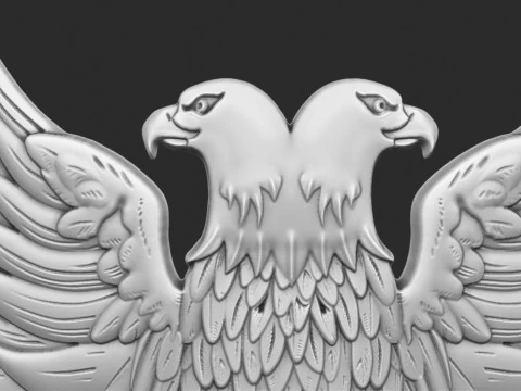 Two Headed Eagle and sword bas relief 3D Print Model