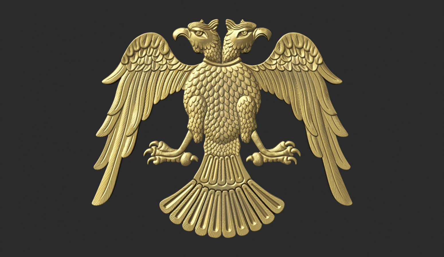 Two Headed Eagle 3D Print Model .c4d .max .obj .3ds .fbx .stl .blend 