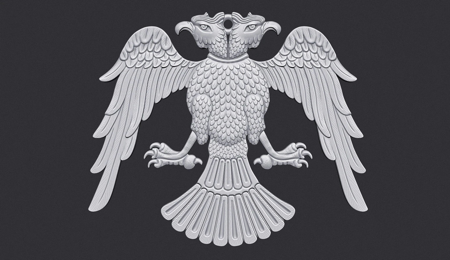 Two Headed Eagle Pendant 3D Print Model .c4d .max .obj .3ds .fbx .stl .blend 
