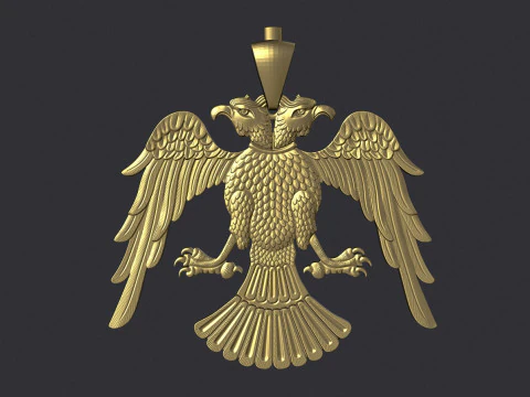 Two Headed Eagle Pendant 3D Print Model