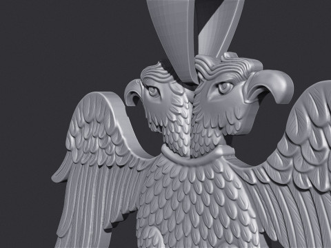 Two Headed Eagle Pendant Modello di stampa 3D