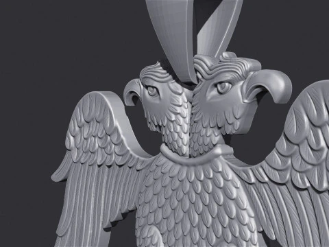 Two Headed Eagle Pendant 3D Print Model