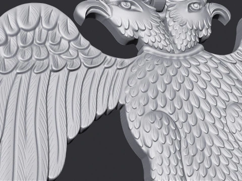 Two Headed Eagle Pendant 3D Print Model
