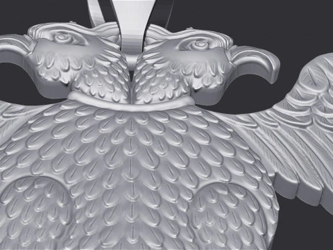 Two Headed Eagle Pendant 3D Print Model