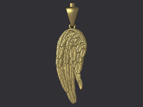 Angel Wing Printable Pendant 3D Print Model