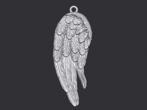 Angel Wing Printable Pendant 3D Print Model