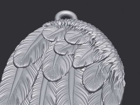Angel Wing Printable Pendant 3D Print Model