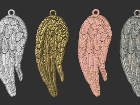 Angel Wing Printable Pendant 3D Print Model