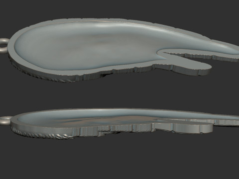 Angel Wing Printable Pendant 3D Print Model