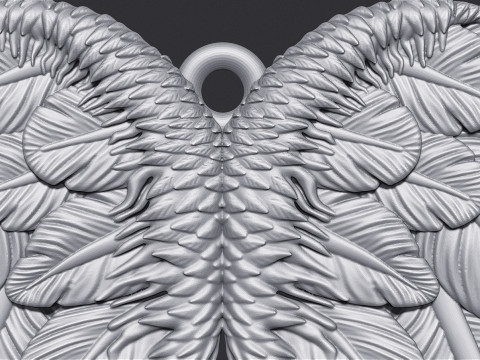 Angel Wing Printable Pendant 3D Print Model