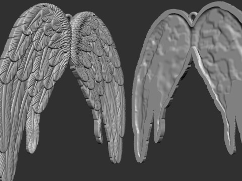 Angel Wing Printable Pendant 3D Print Model