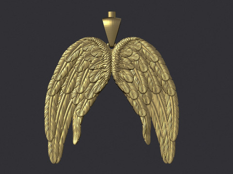 Angel Wing Printable Pendant 3D Print Model