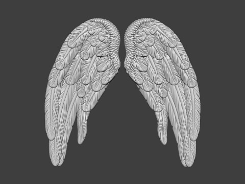 Angel Wings Bas Relief 3D Baskı Modeli