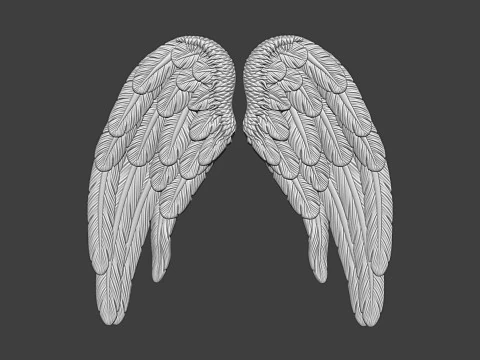 एंजेल विंग्स बास रिलीफ 3D प्रिंट मॉडल