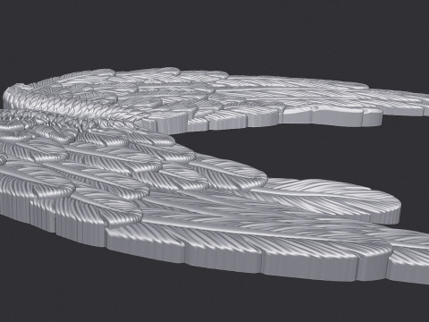 Angel Wings Bas Relief 3D Print Model