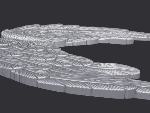 Angel Wings Bas Relief 3D Print Model
