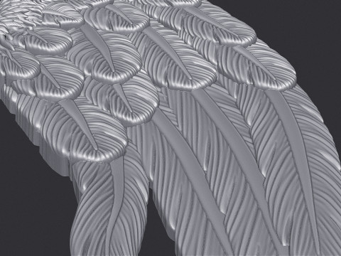 Angel Wings Bas Relief 3D Print Model
